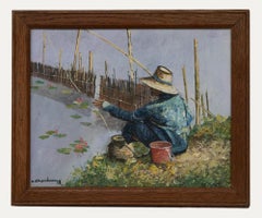 V. Chaiduang - Zeitgenössisches Öl, Angler am Flussufer