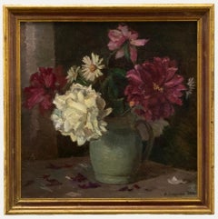 V. D. Sviridov - Framed Contemporary Oil, Peonies