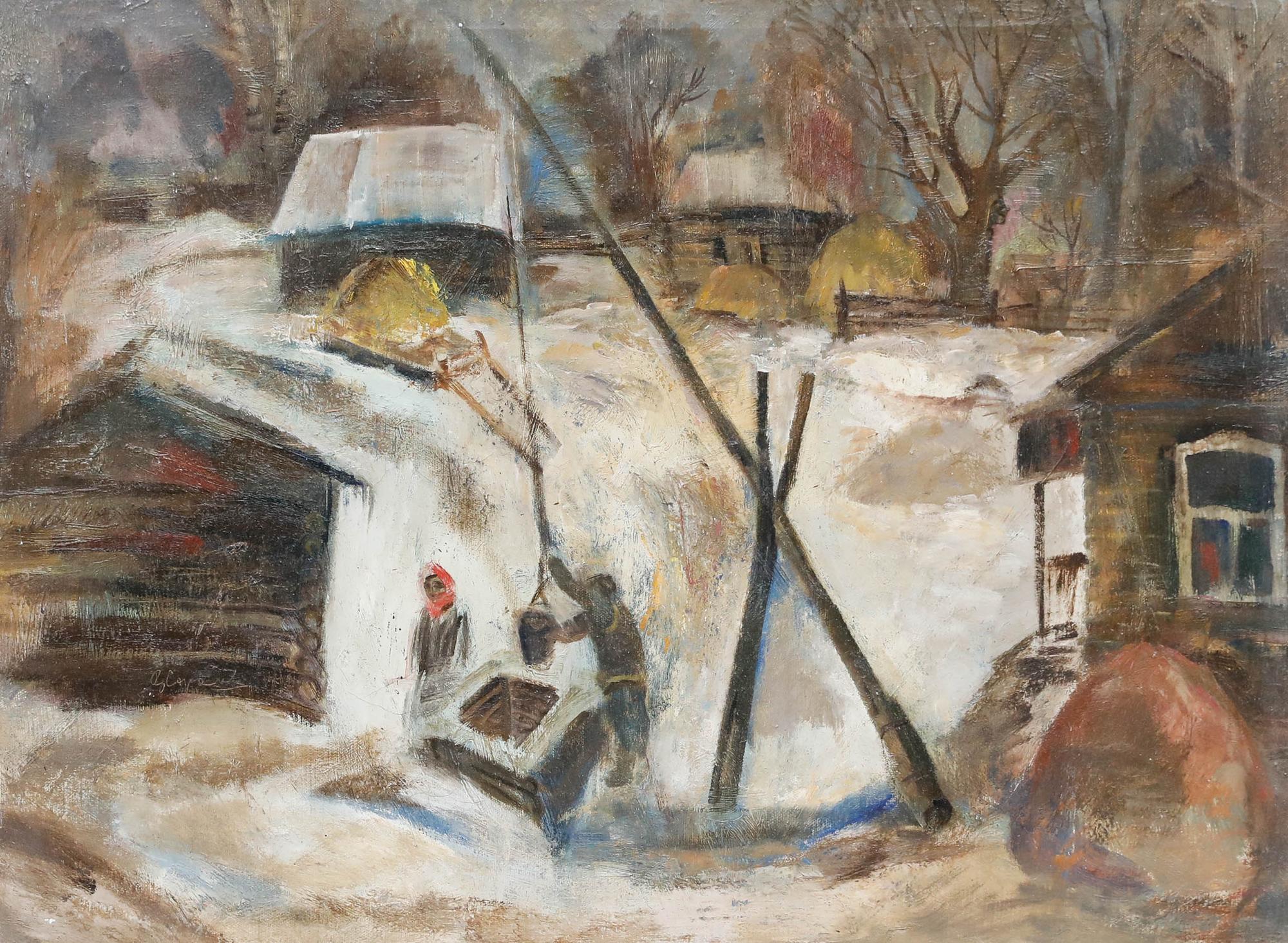 Vadim P. Sokolov (geb. 1942) - Öl des 20. Jahrhunderts, Am Brunnen – Painting von Unknown