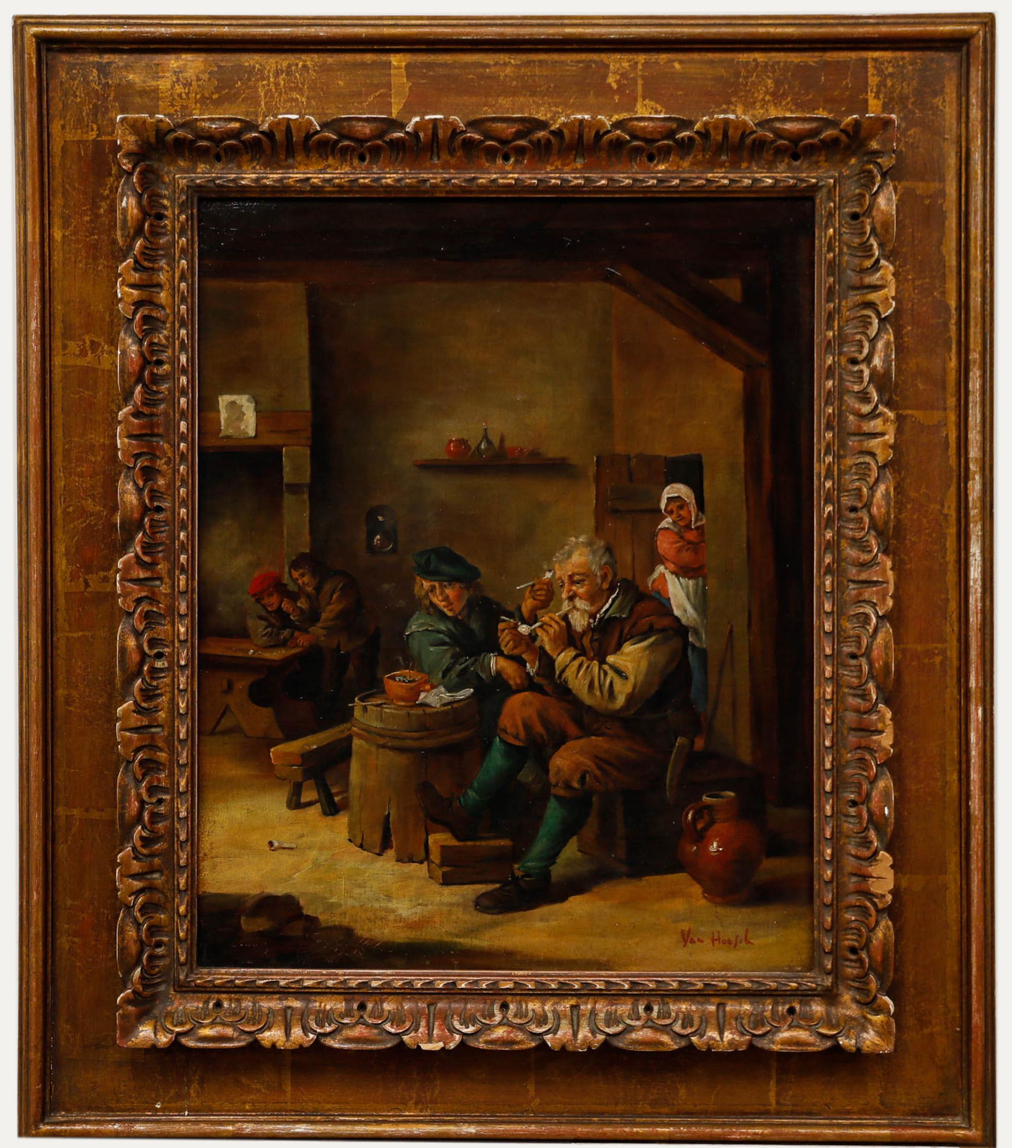 Van Hoesch - Huile du 20e siècle, La Taverne