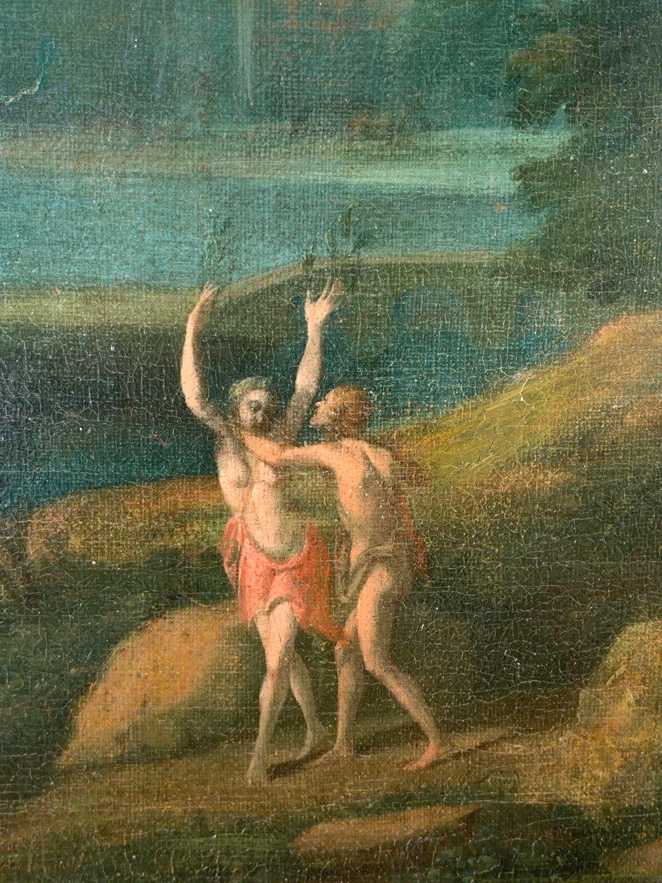 Van Lint Werkstatt (Roma Barock) Landschaftsmalerei des 18. Jahrhunderts - Apollo Daphne im Angebot 2