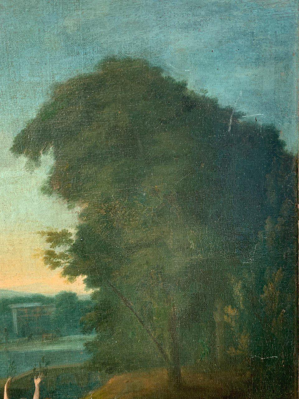 Van Lint Werkstatt (Roma Barock) Landschaftsmalerei des 18. Jahrhunderts - Apollo Daphne im Angebot 4