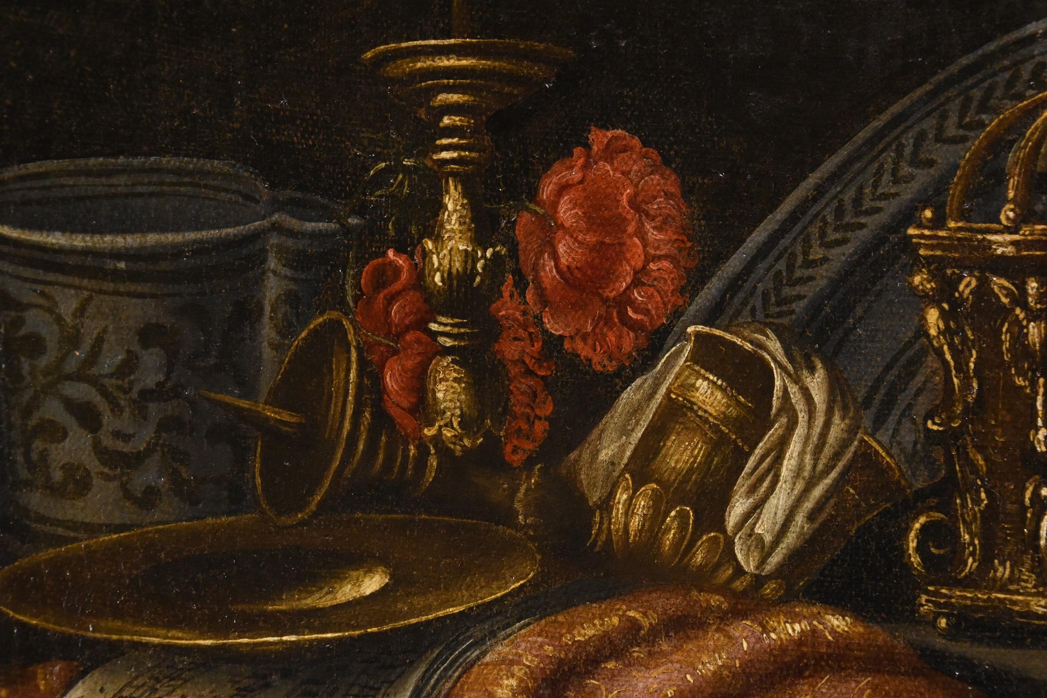 Vanita Carpet Music Skull Tibaldi Paint Oil on canvas 17th Century Old master  4