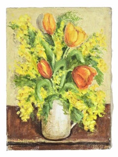 Vaso di fiori - Pittura ad olio - Anni '90