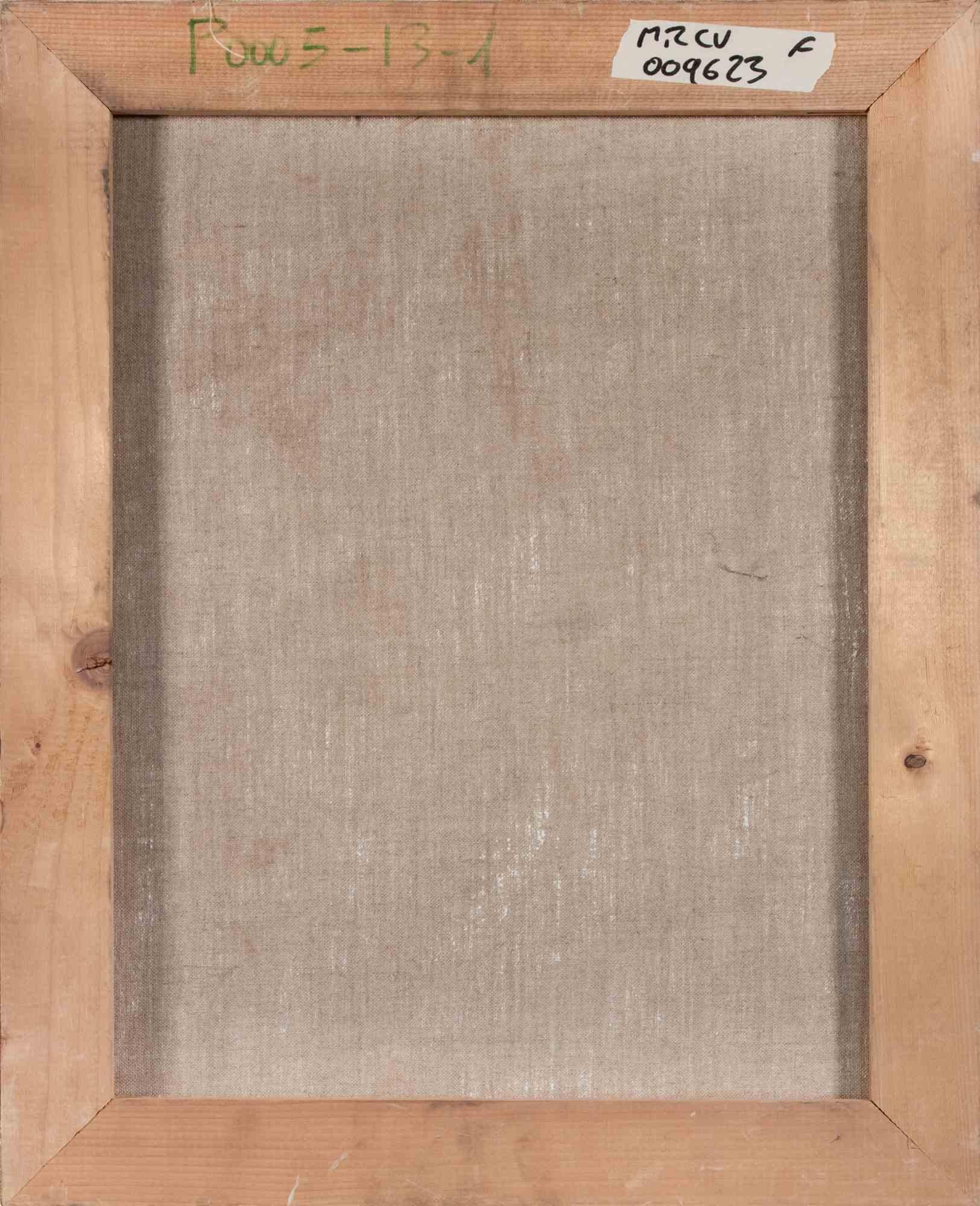 Jarrón de flores - Pintura al óleo - Años 90 - Still-Life Painting Beige de Unknown