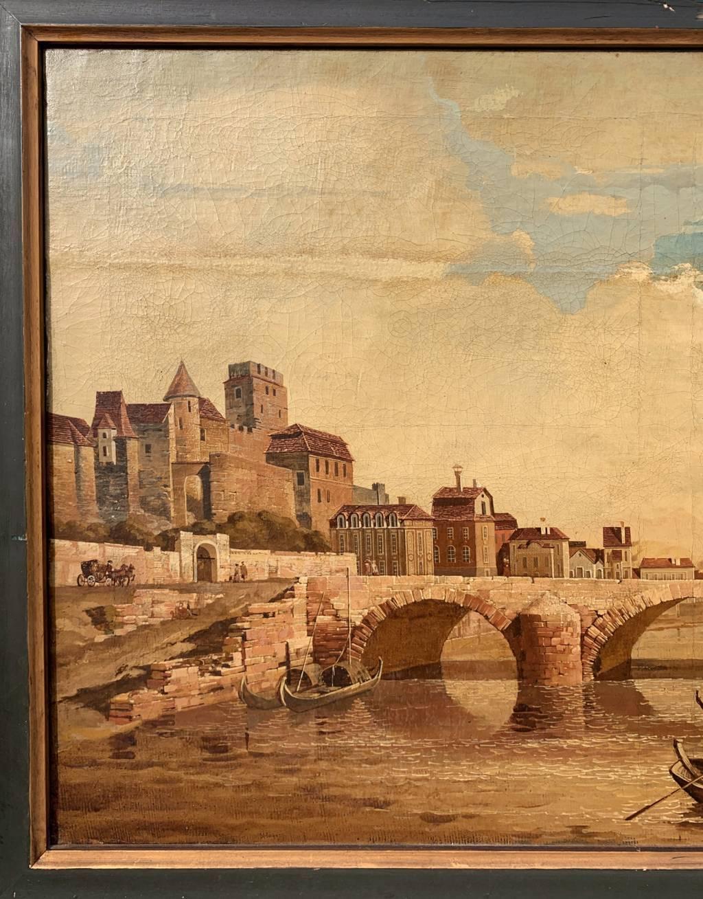 Seguidor de Bernardo Bellotto (siglo XIX) - Capriccio paduano con la torre del Antiguo Observatorio.

48,5 x 71,5 cm sin marco, 64 x 88 cm con marco.

Óleo sobre lienzo, en bastidor de madera. Óleo antiguo sobre lienzo, en marco de madera.

Informe
