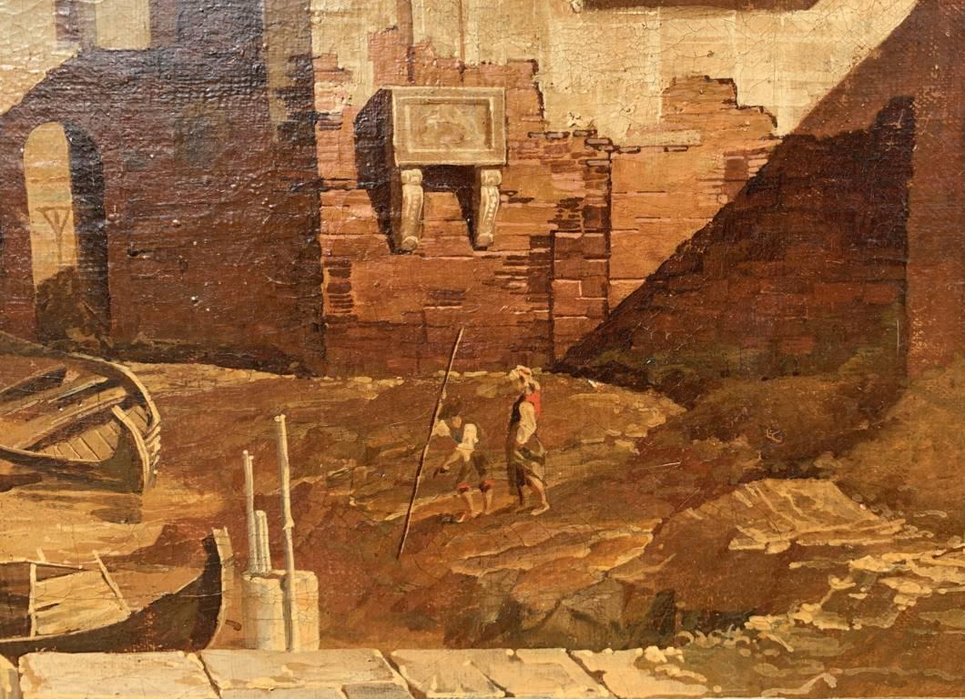Seguidor de Bernardo Bellotto - Pintura paisajista del siglo XIX - Vista de Padua 2
