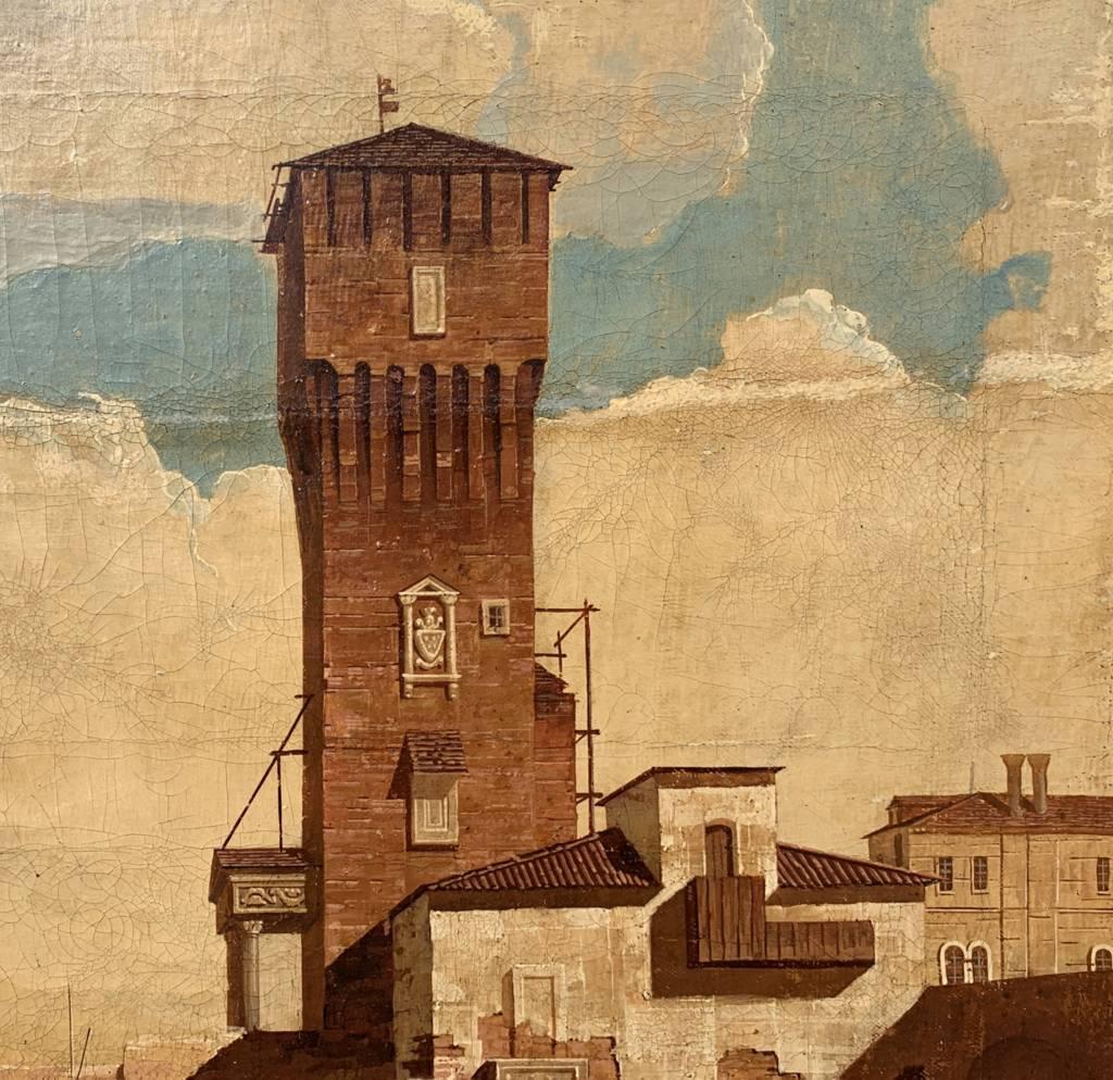 Seguidor de Bernardo Bellotto - Pintura paisajista del siglo XIX - Vista de Padua 3