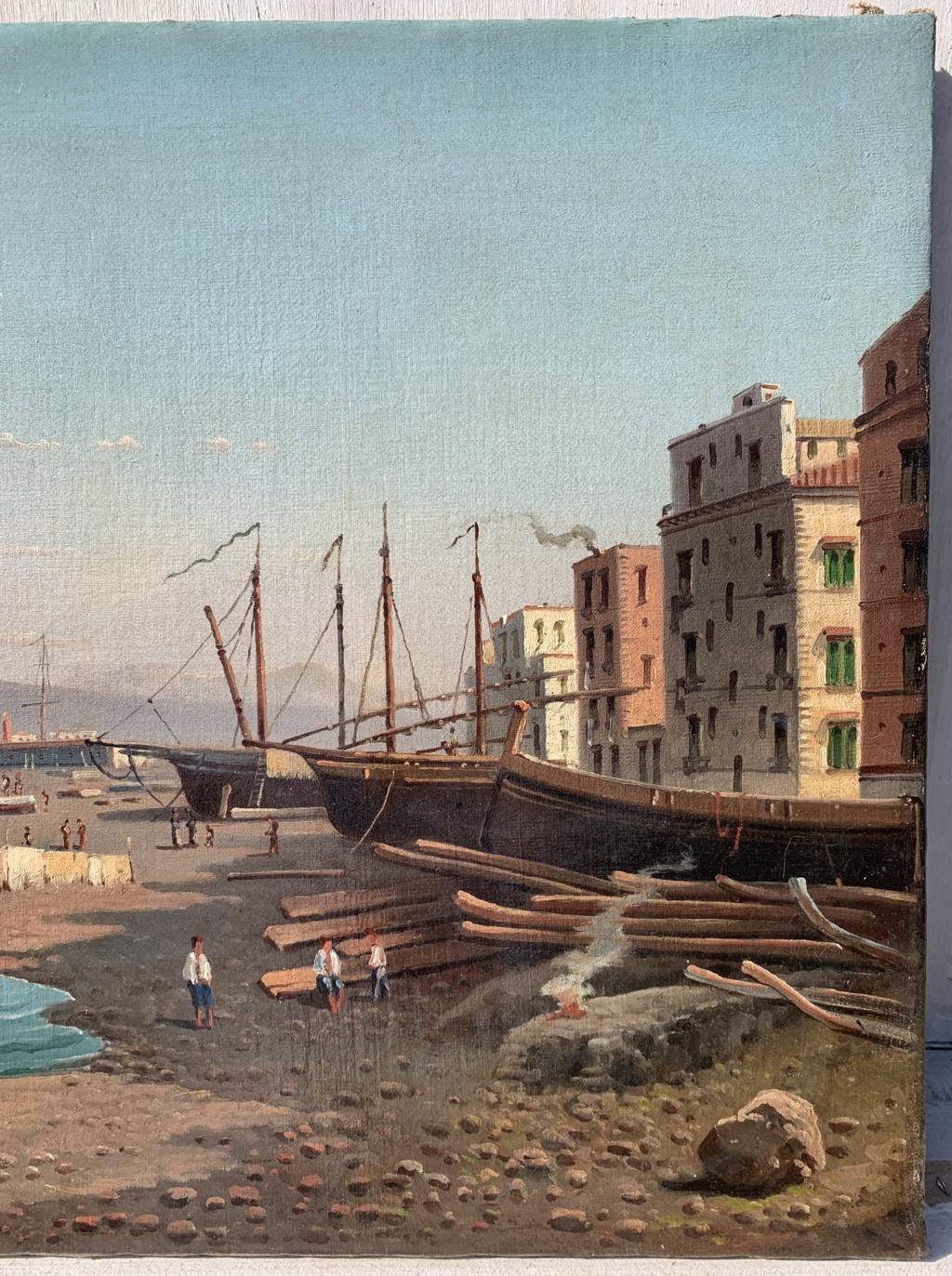 Pittore vedutista italiano - Paesaggio di Napoli del XIX secolo - Vesuvio - Painting Antichi maestri di Unknown