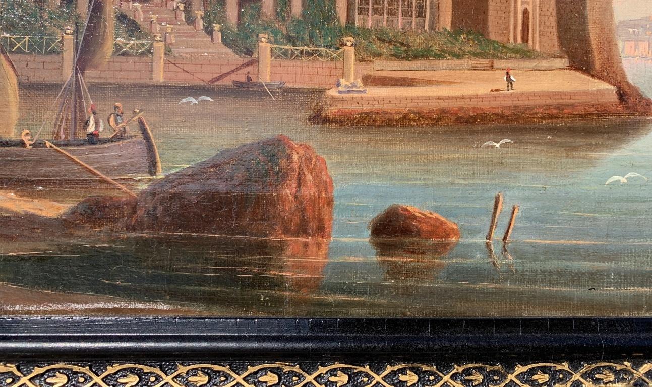 Pintor vedutista italiano - Paisaje de principios del siglo XX - Vista Trieste en venta 7