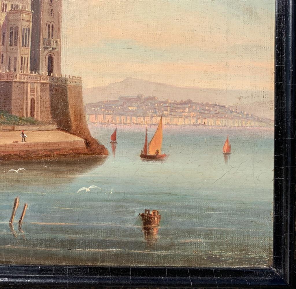 Pintor vedutista italiano - Paisaje de principios del siglo XX - Vista Trieste en venta 1
