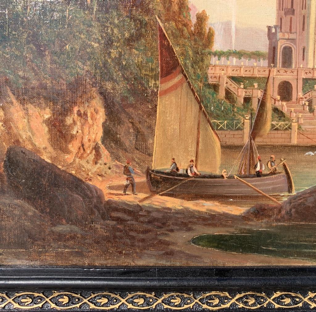 Pintor vedutista italiano - Paisaje de principios del siglo XX - Vista Trieste en venta 3