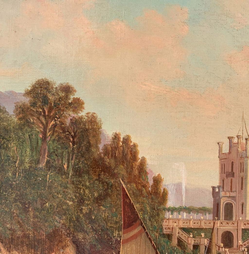 Pintor vedutista italiano - Paisaje de principios del siglo XX - Vista Trieste en venta 4