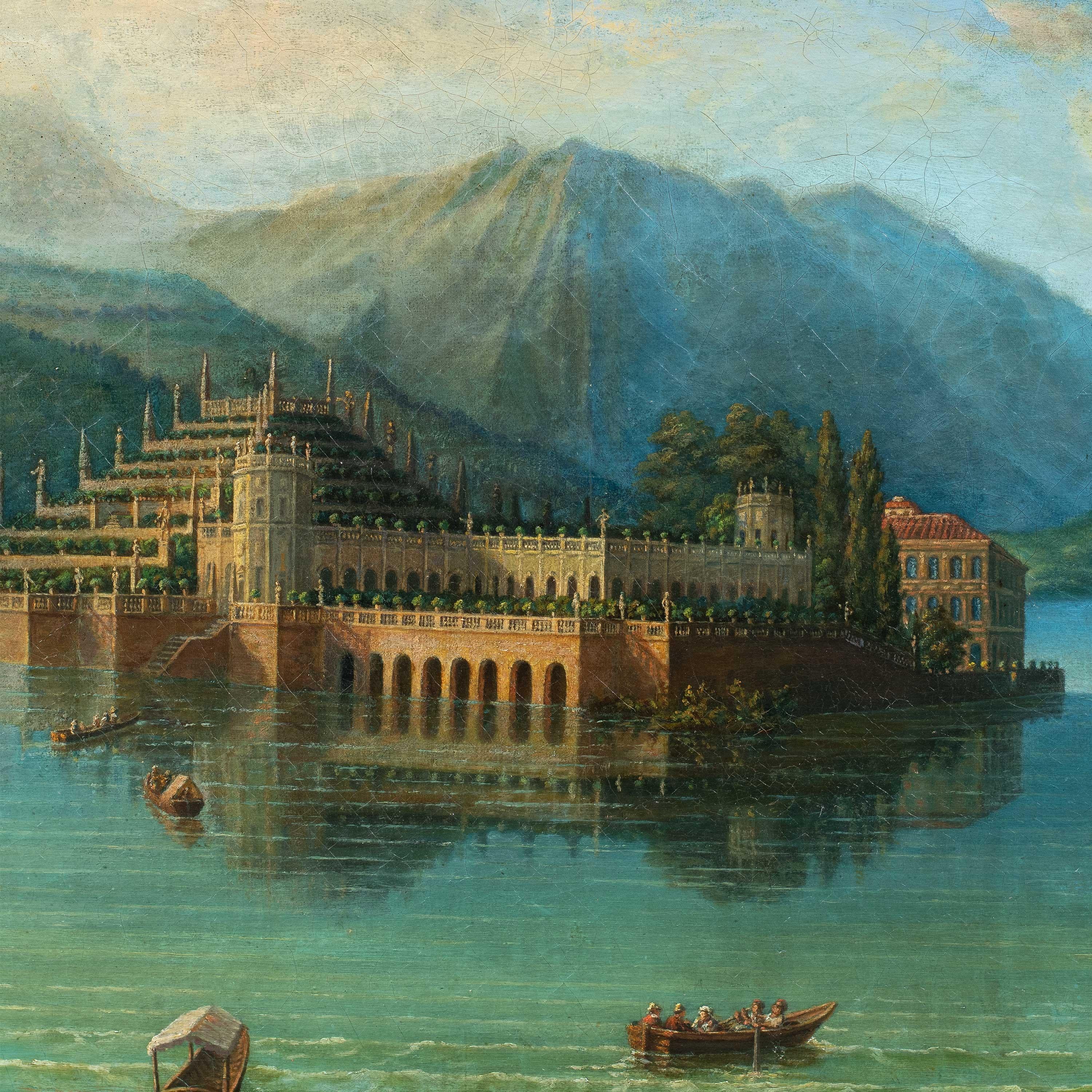 Vedutistischer italienischer Maler - Landschaftsmalerei des späten 18. Jahrhunderts - Isola Bella – Painting von Unknown