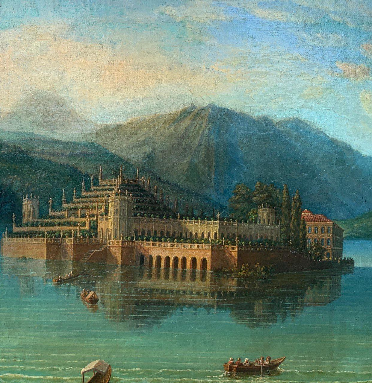 Vedutistischer italienischer Maler - Landschaftsmalerei des späten 18. Jahrhunderts - Isola Bella (Grau), Landscape Painting, von Unknown