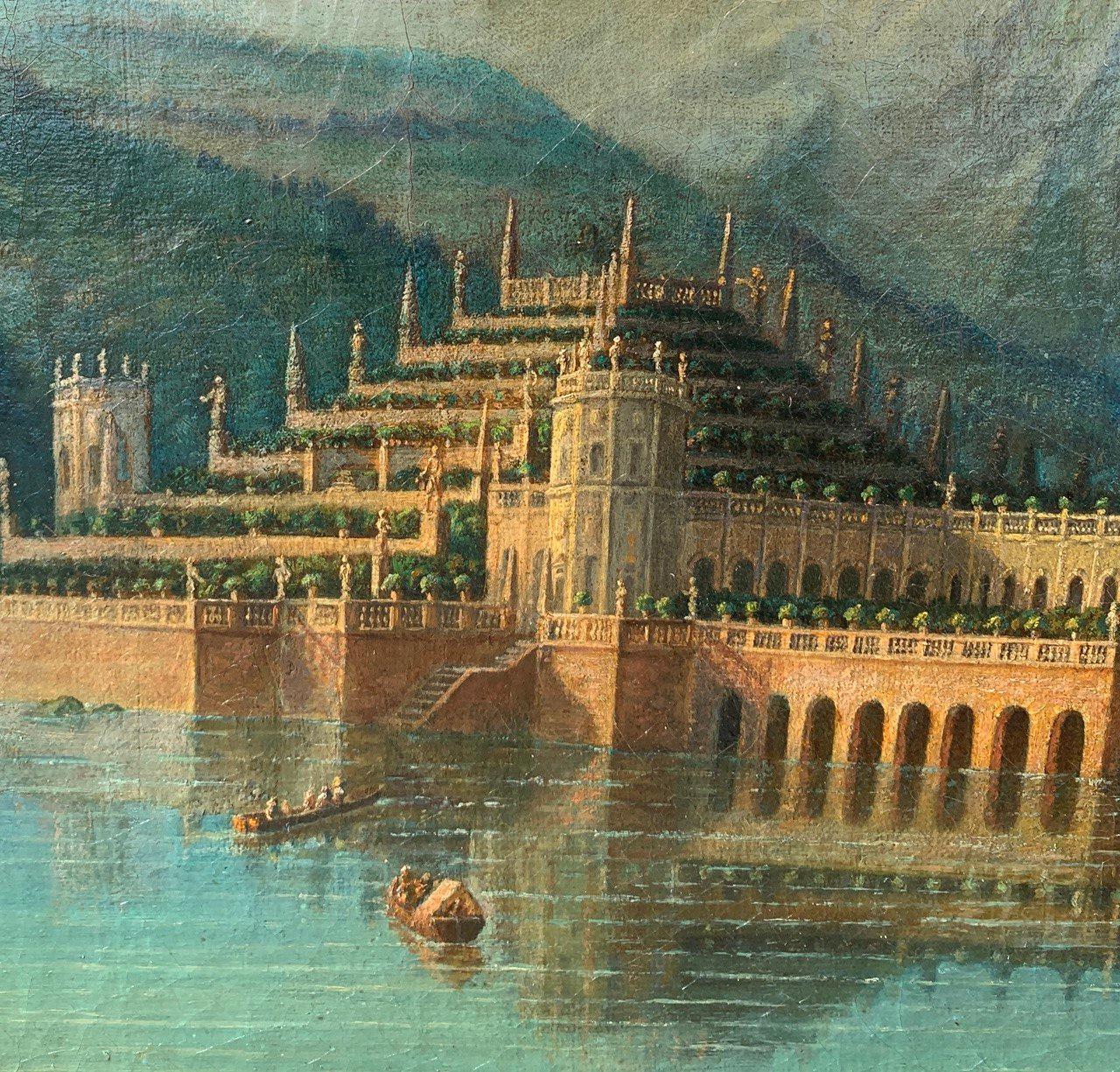 Vedutistischer italienischer Maler - Landschaftsmalerei des späten 18. Jahrhunderts - Isola Bella im Angebot 1