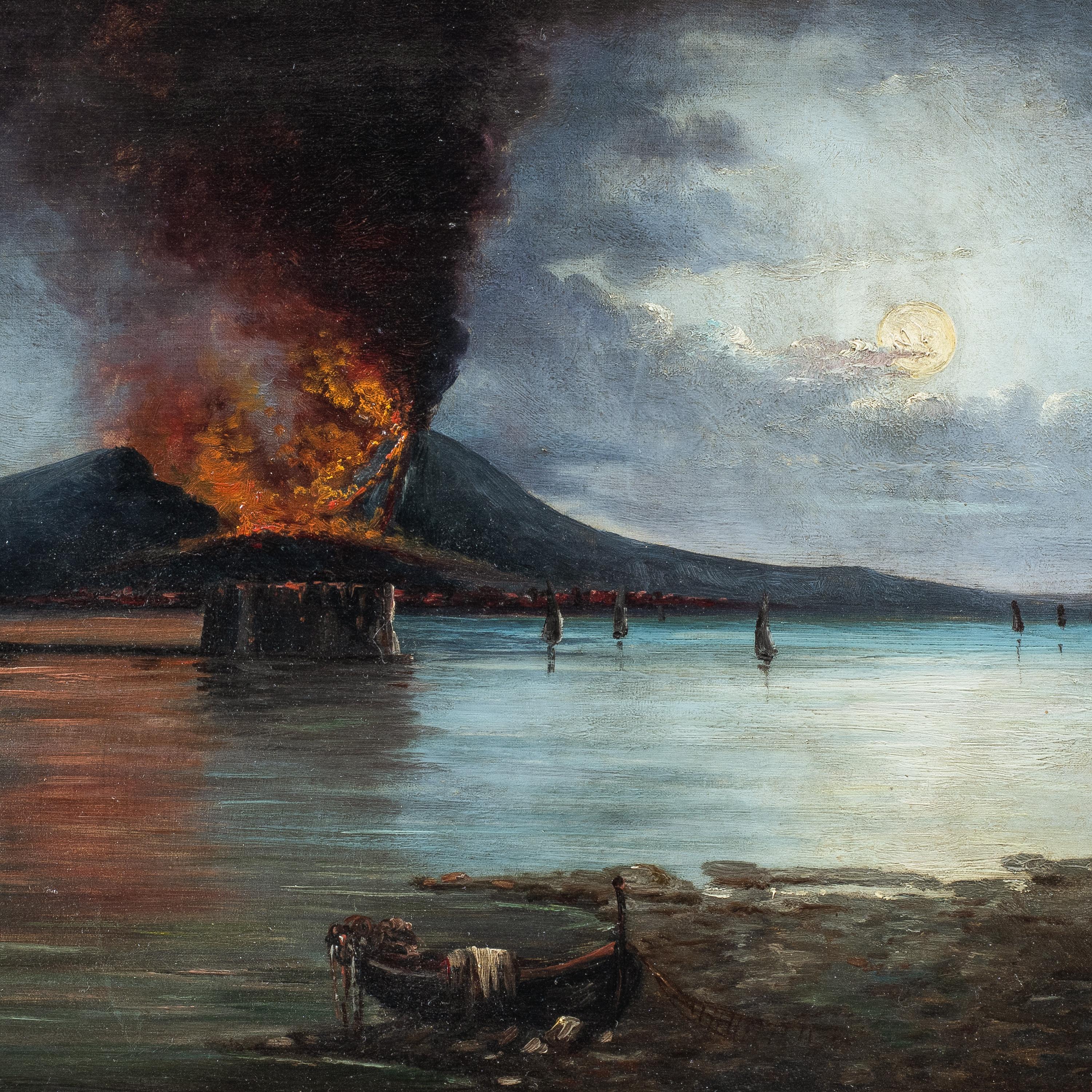 Pintor napolitano vedutista - Paisaje del siglo XIX - Golfo Vesubio - Painting de Unknown