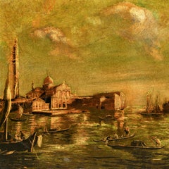 Vedutist Venetian painter - 19/20th century Venice view painting - St. George