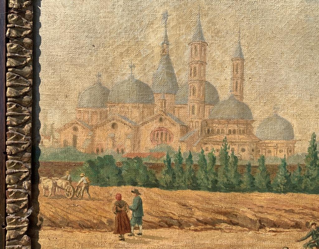 Peintre vénitien védutiste - peinture de paysage du 19e siècle - Vue de Padoue en vente 6