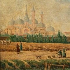Vedutist Venetian painter - 19th century landscape painting - Padova View