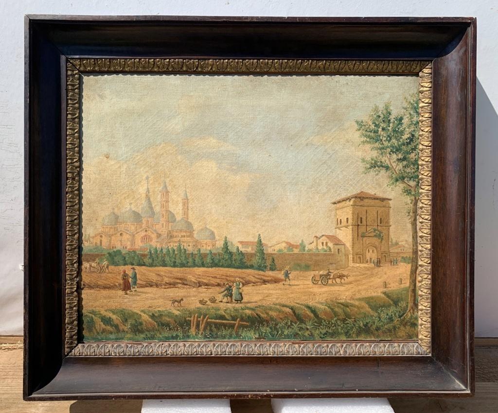 Peintre vénitien (XIXe siècle) - Padua, Porta Liviana.

37,5 x 48,5 cm sans cadre, 50,5 x 60 cm avec cadre.

Huile sur toile, dans un cadre en bois sculpté.

État de conservation : Bon état de conservation de la surface peinte, il y a des signes de