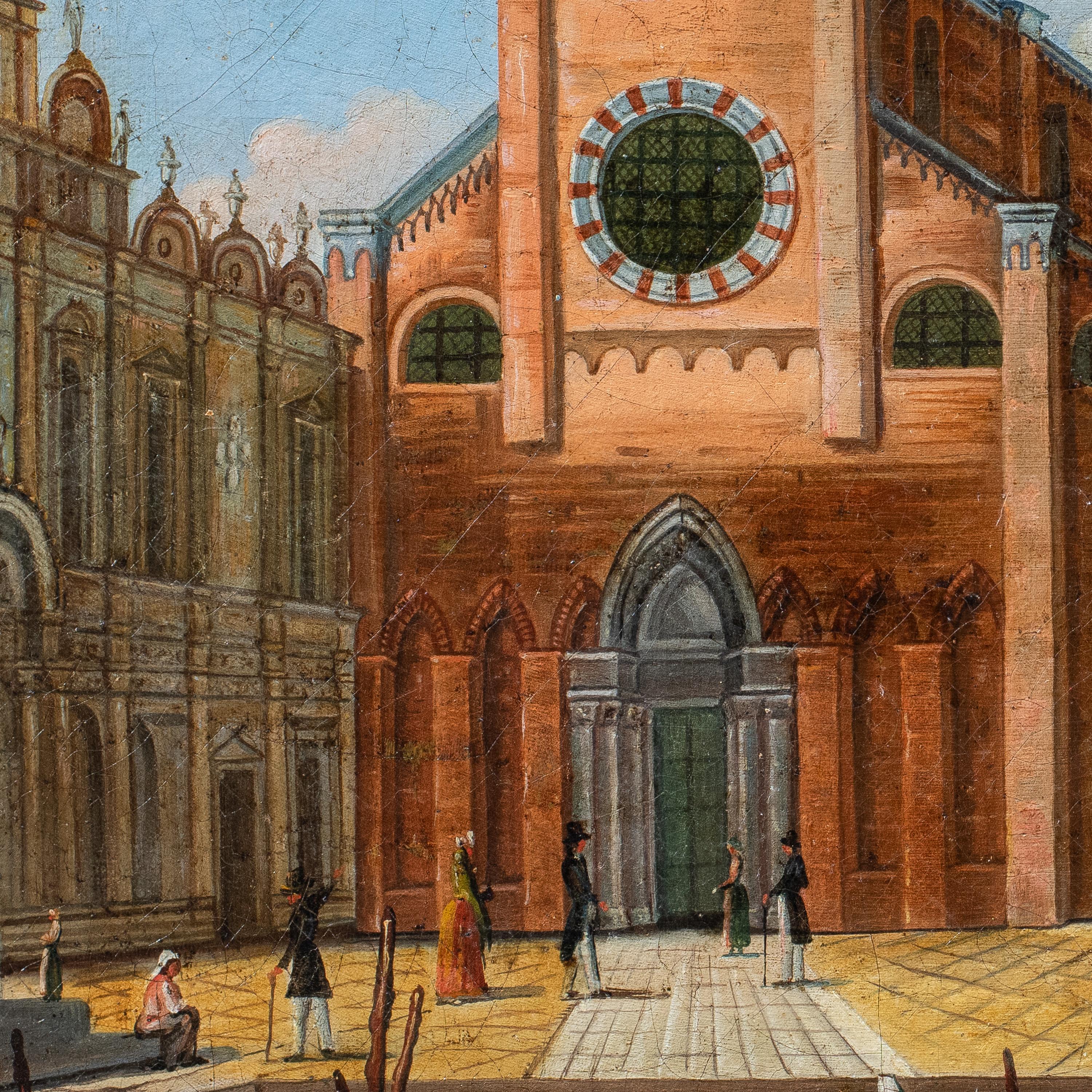 Pintor veneciano vedutista - Pintura paisajista del siglo XIX - Vista de Venecia - Painting de Unknown