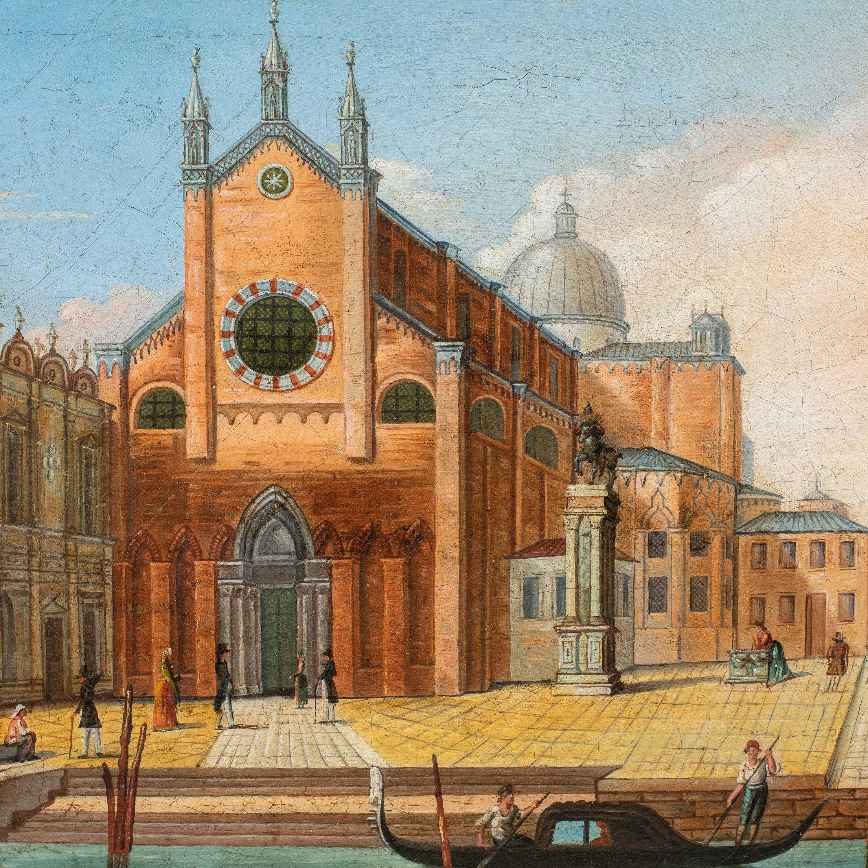 Peintre vénitien védutiste - peinture de paysage du 19e siècle - vue de Venise - Painting de Unknown