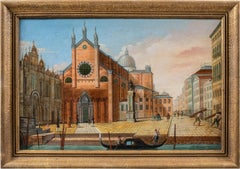 Pittore vedutista veneziano - Paesaggio del XIX secolo - Veduta di Venezia