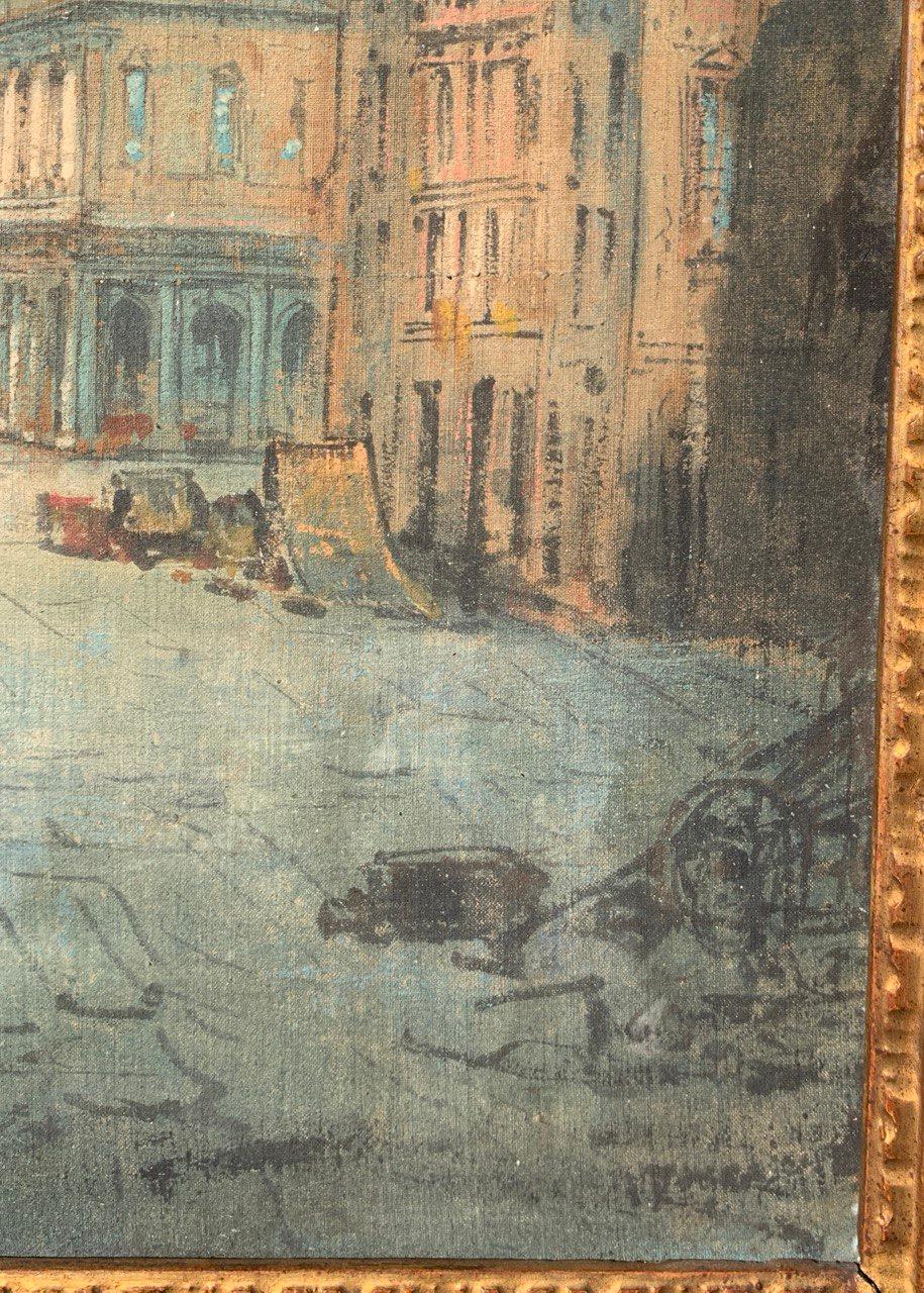 Vedutistischer venezianischer Maler - 19. Jahrhundert Landschaftsmalerei - Venedig Ansicht Palast im Angebot 3