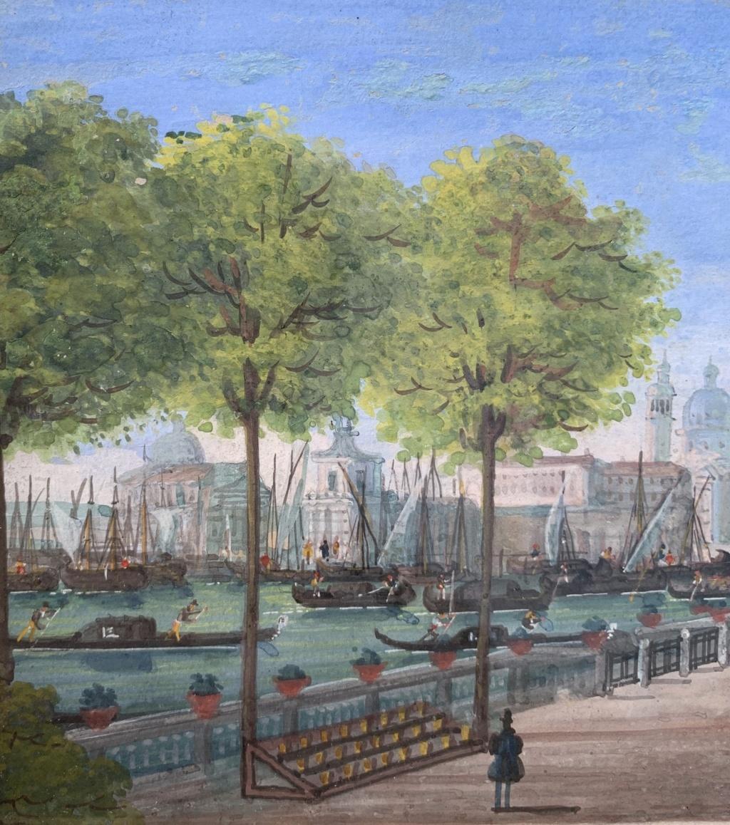 Peintre vénitien védutiste - peinture de paysage du 19e siècle - Vue de Venise en vente 2