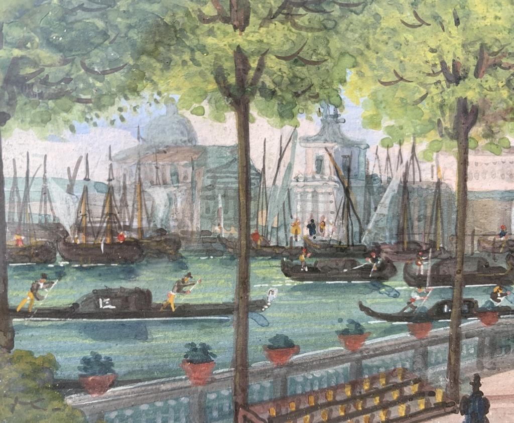 Peintre vénitien védutiste - peinture de paysage du 19e siècle - Vue de Venise en vente 3