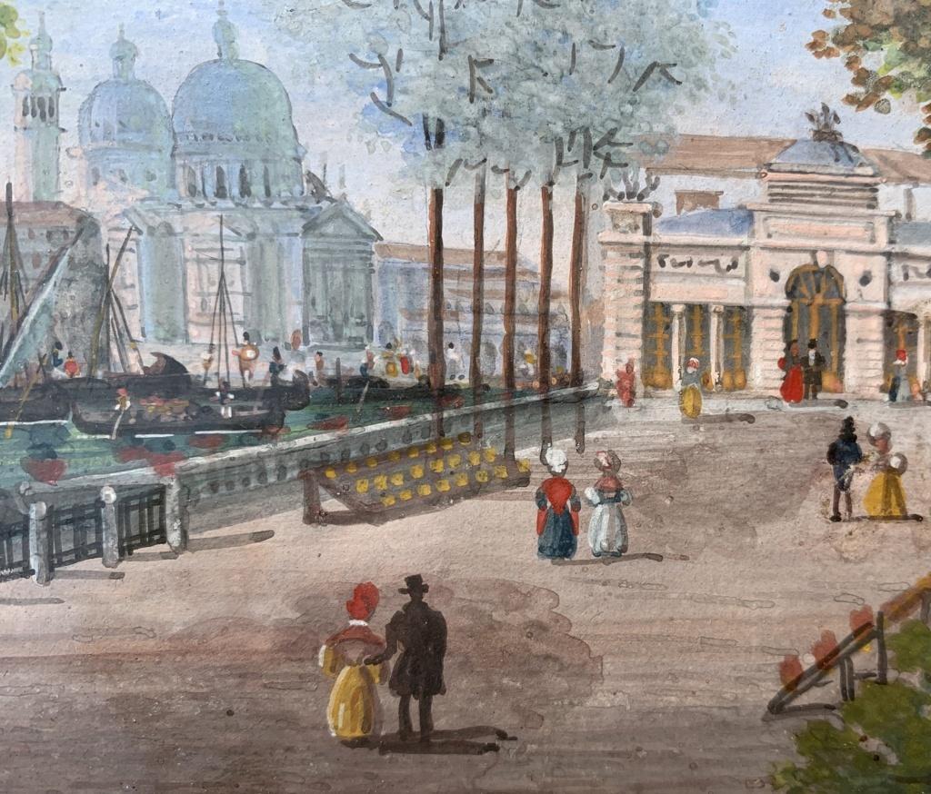 Peintre vénitien védutiste - peinture de paysage du 19e siècle - Vue de Venise en vente 4