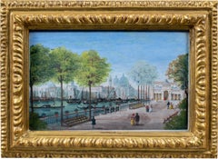 Peintre vénitien védutiste - peinture de paysage du 19e siècle - Vue de Venise