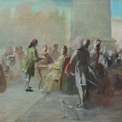 Vedutist Venetian painter - 20th century Venice view painting - St. Mark square