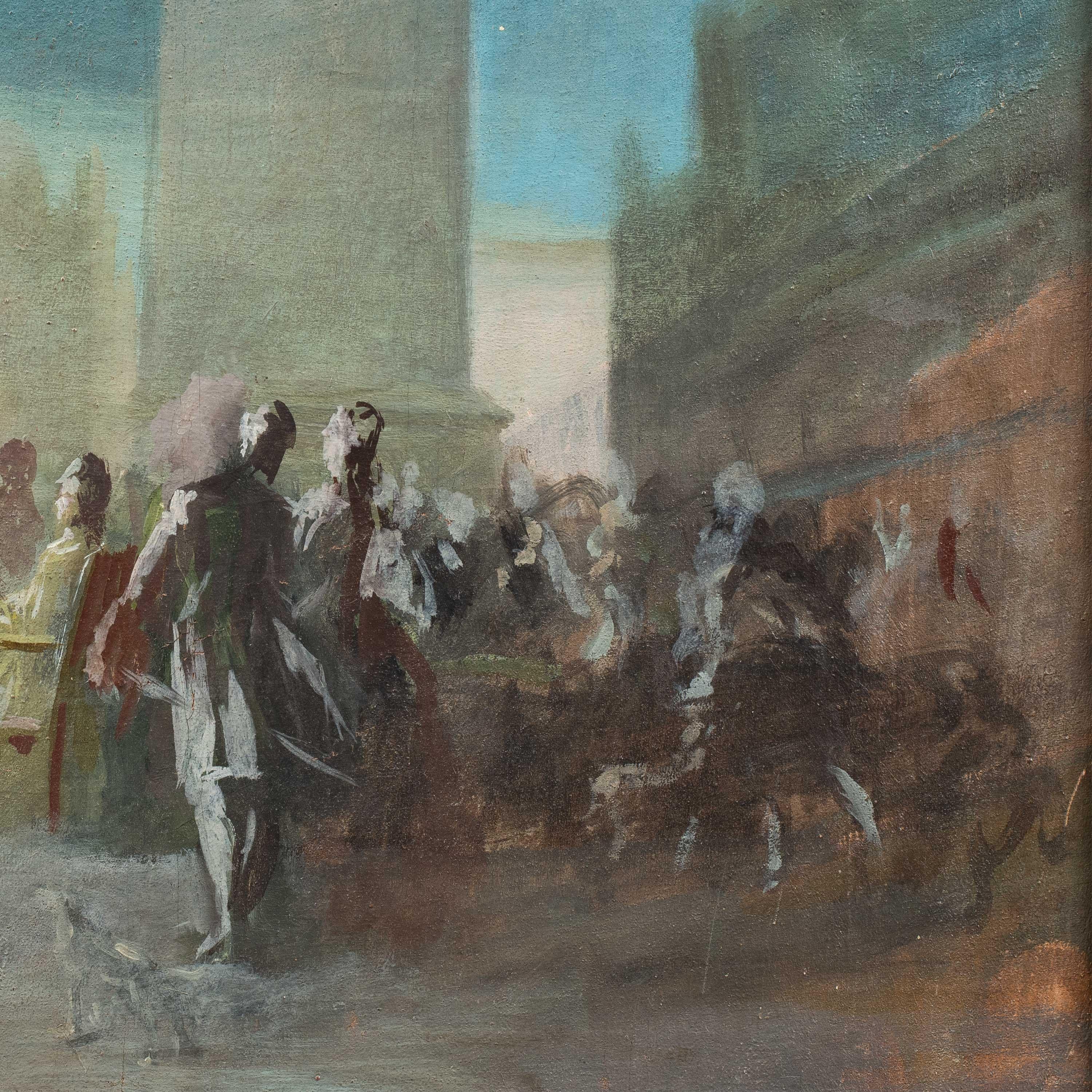 Pintor vedutista veneciano - pintura paisajista de principios del siglo XX - San Marcos Venecia - Painting Art Nouveau de Unknown