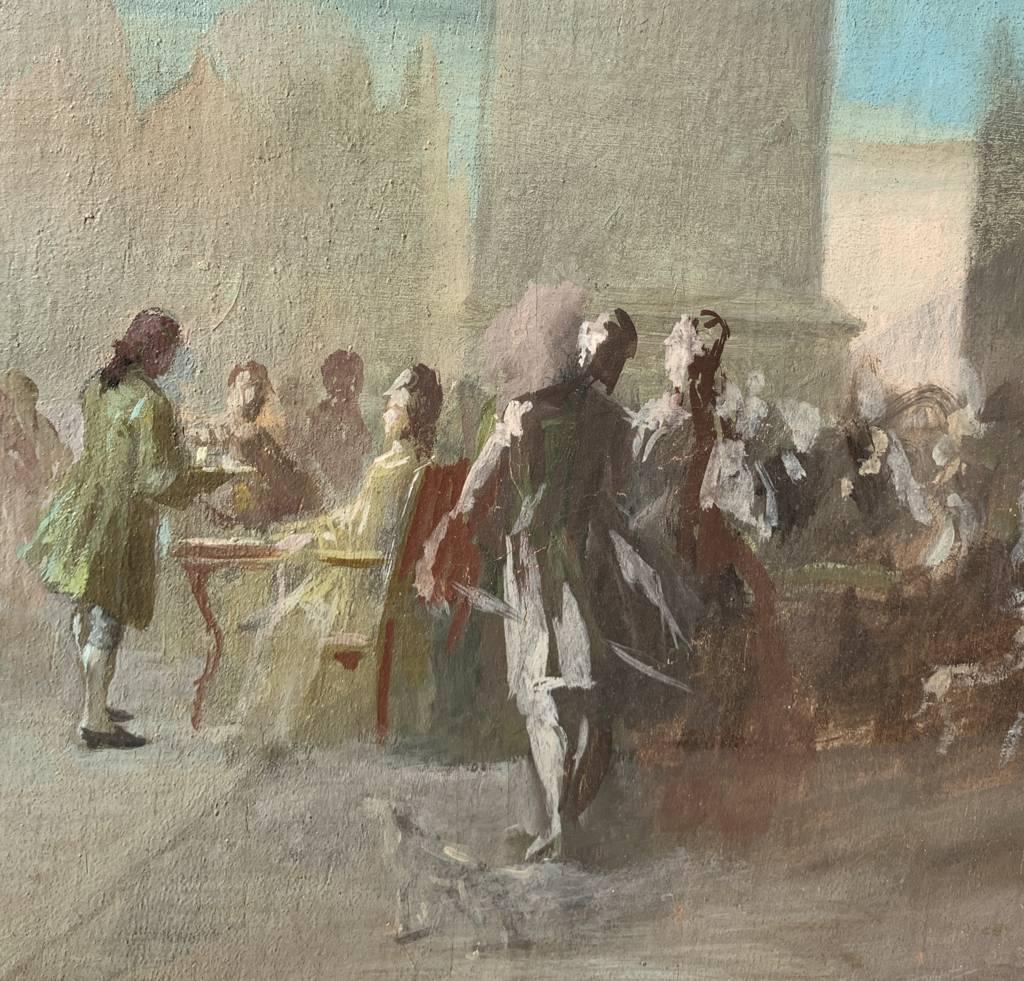 Pintor vedutista veneciano - pintura paisajista de principios del siglo XX - San Marcos Venecia en venta 1
