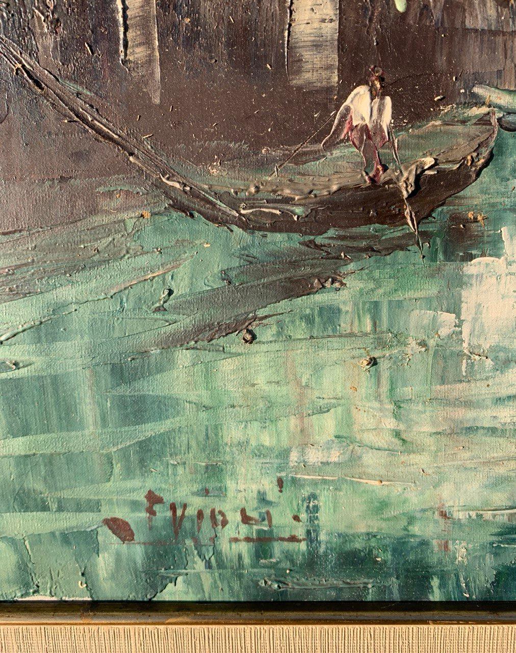 Pintor vedutista veneciano - pintura paisajista de principios del siglo XX - Vista de Venecia en venta 4