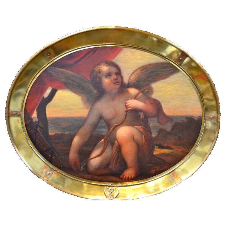 Unknown Figurative Painting - Venetian Baroque Kneeling Cupid