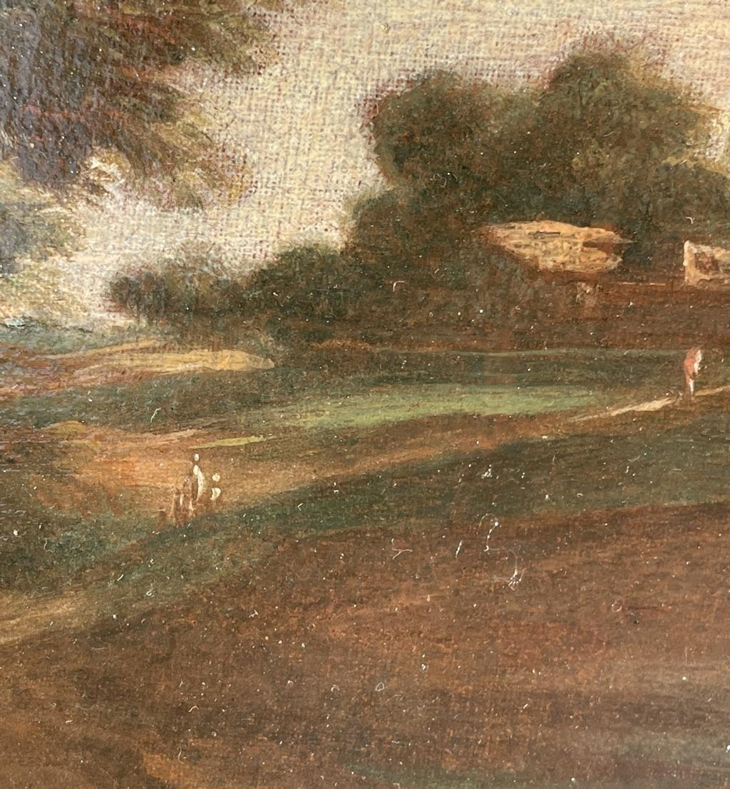 Venetian follower of Marco Ricci - 18th century landscape painting figures For Sale 8
