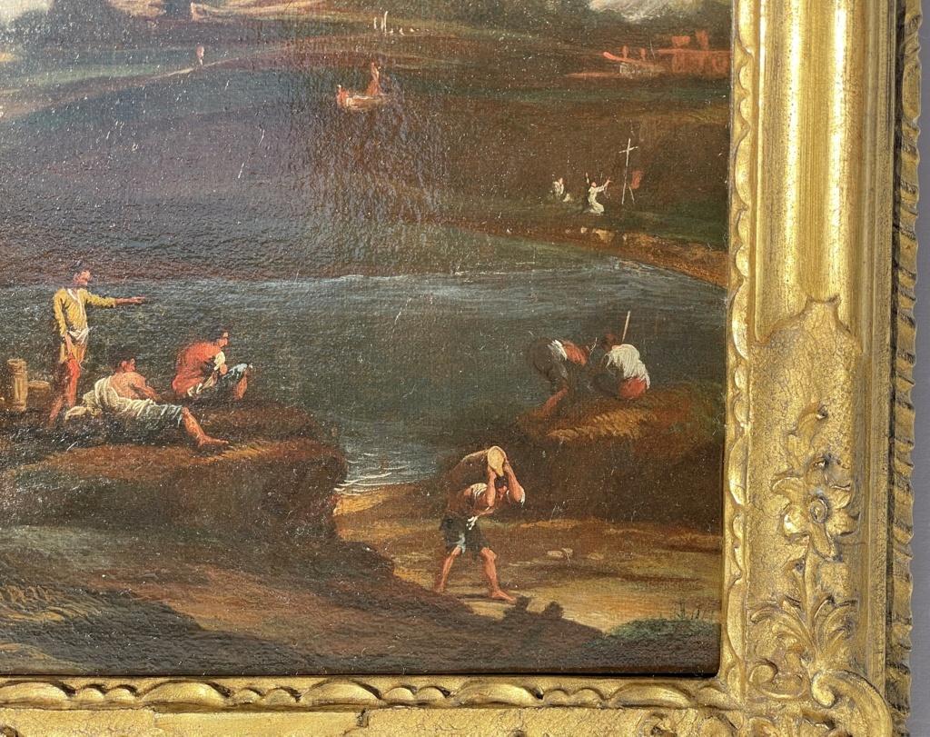 Venetian follower of Marco Ricci - 18th century landscape painting figures For Sale 4