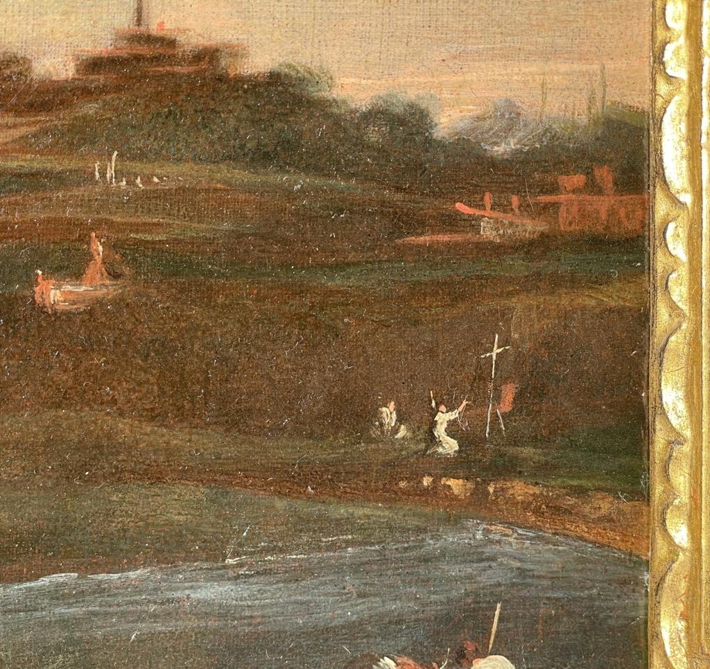 Venetian follower of Marco Ricci - 18th century landscape painting figures For Sale 5