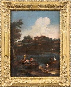 Venetian follower of Marco Ricci - 18th century landscape painting figures