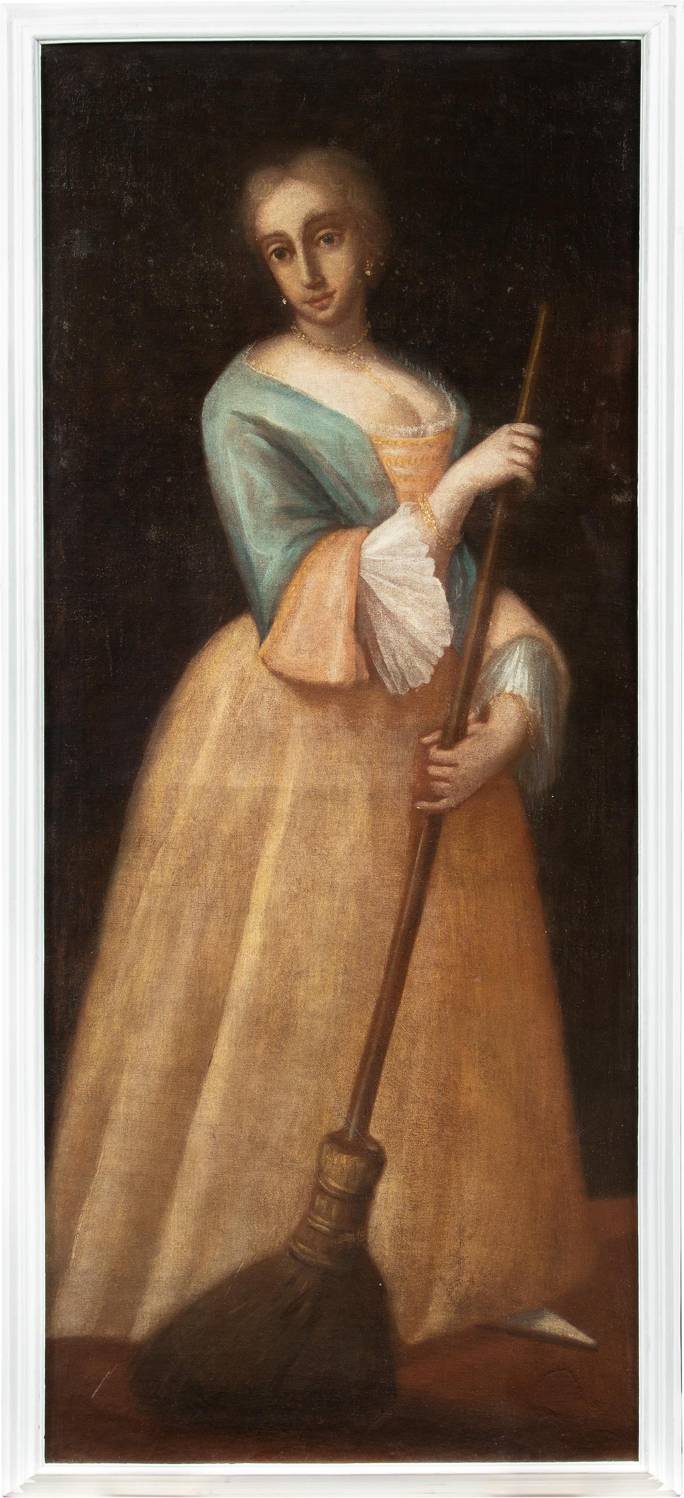 Unknown Figurative Painting – Venezianischer Rococò-Maler - Maskenfigurenmalerei des 18. Jahrhunderts - Karneval von Colombina