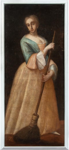 Pintor veneciano Rococó - Pintura de figuras de máscaras del siglo XVIII - Carnaval de Colombina