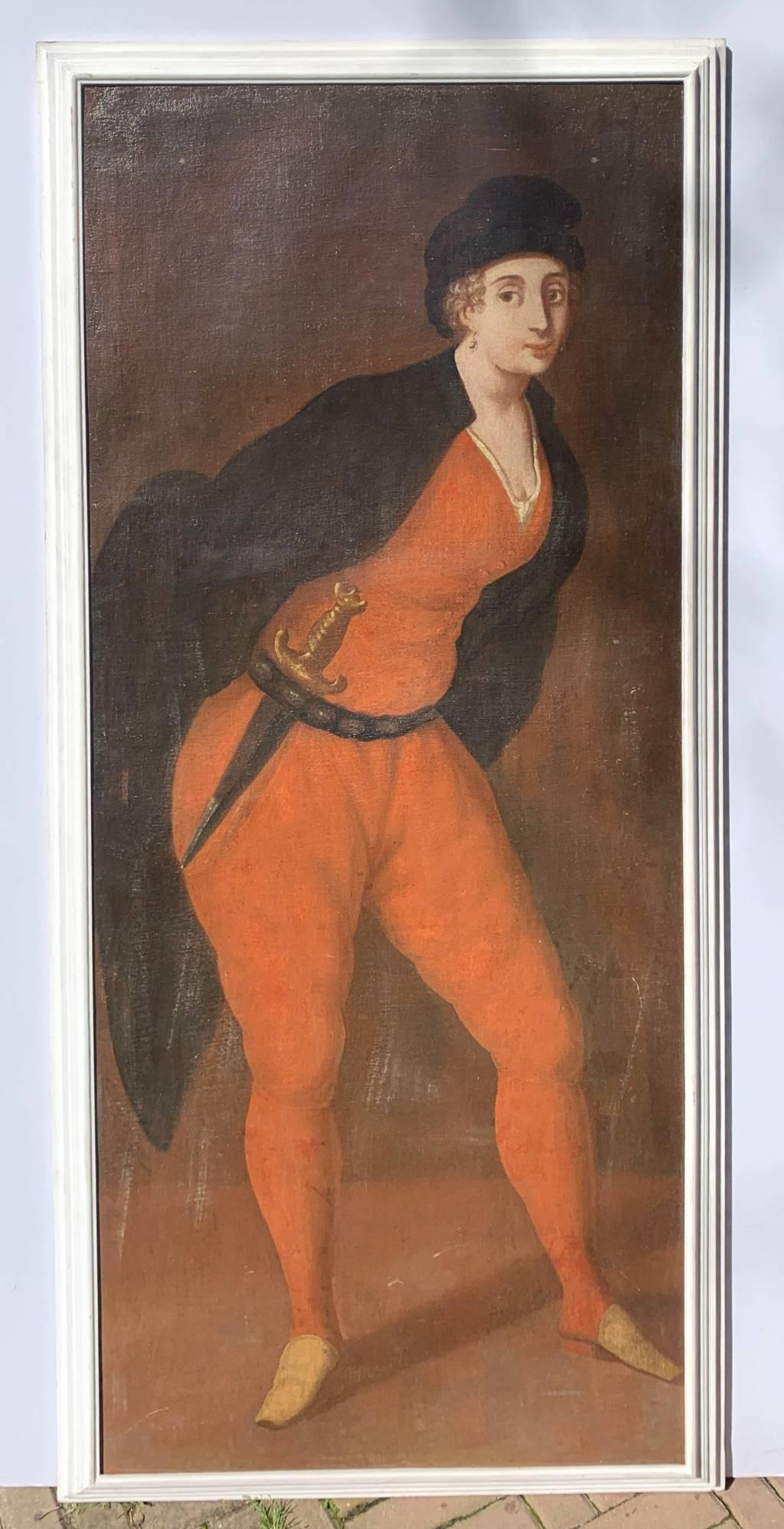 Venetian Rococò painter - 18th century mask figure painting - Pantalone Carnival - Painting by Unknown