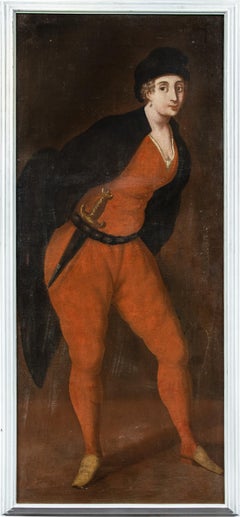 Pintor veneciano Rococò - Pintura de figuras de máscaras del siglo XVIII - Carnaval de Pantalone