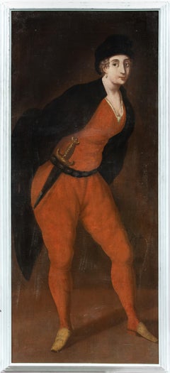 Pintor veneciano Rococò - Pintura de figuras de máscaras del siglo XVIII - Carnaval de Pantalone