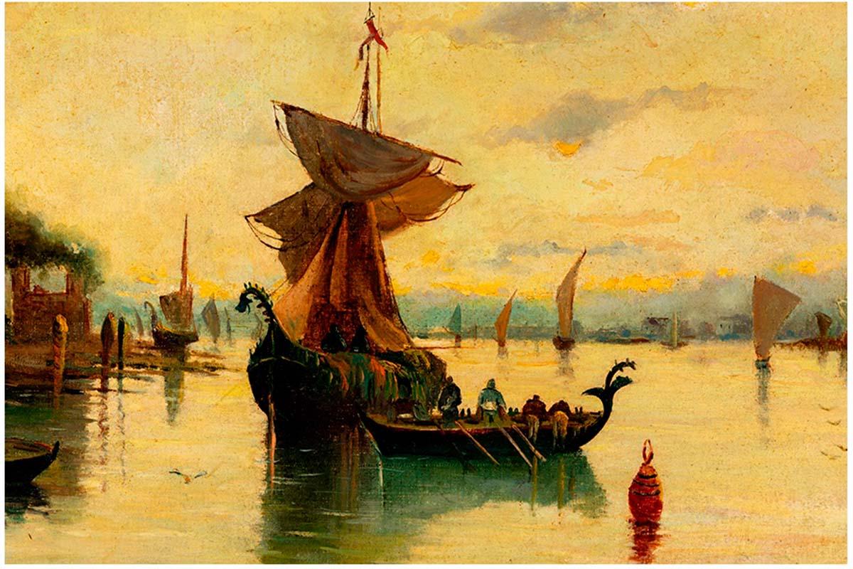 Venetian School des 19. Jahrhunderts - Öl auf Leinwand - 