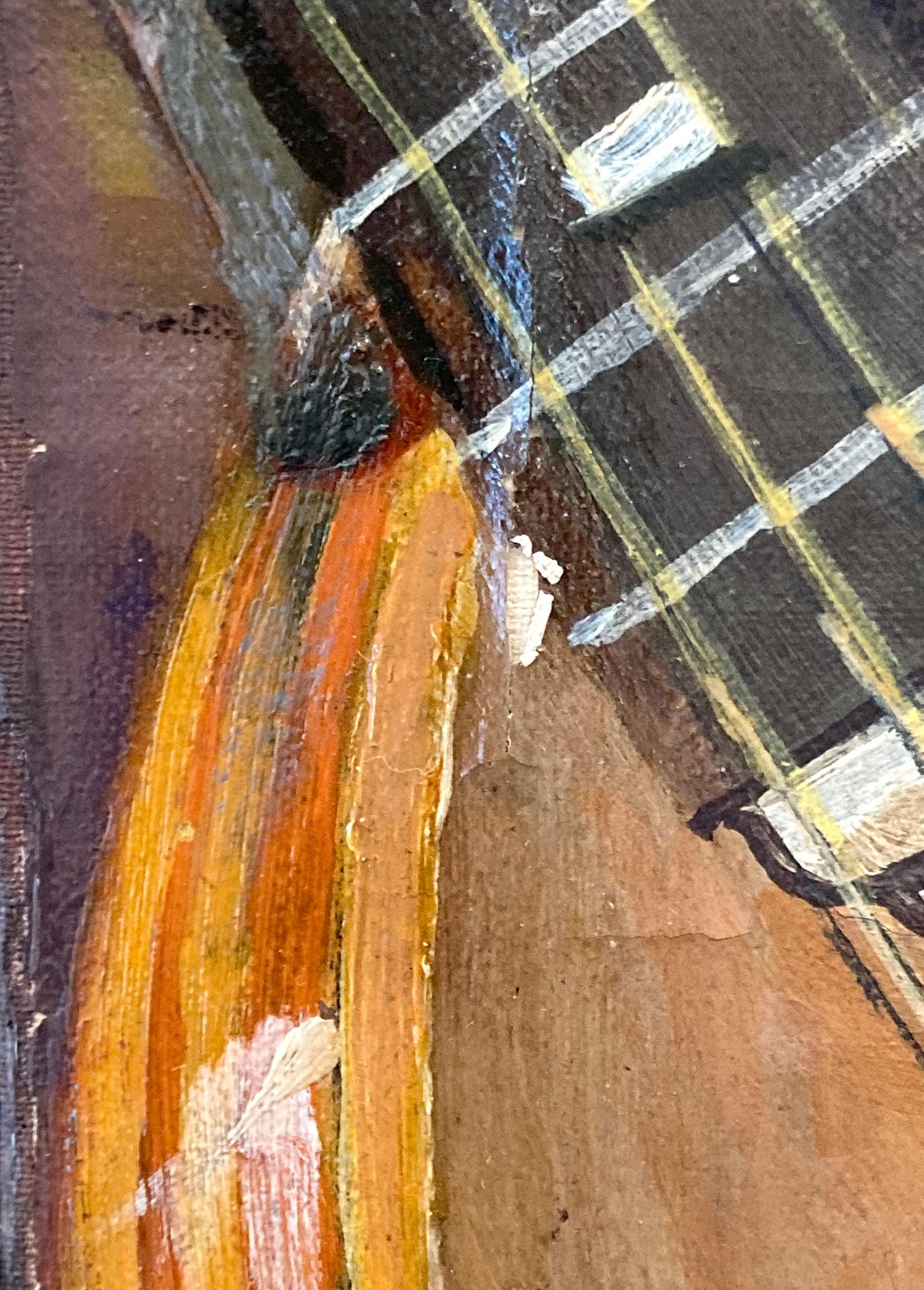 „Venedigisches Stillleben mit Blumen und Leier“, Ölgemälde auf Leinwand, 20. Jahrhundert im Angebot 9