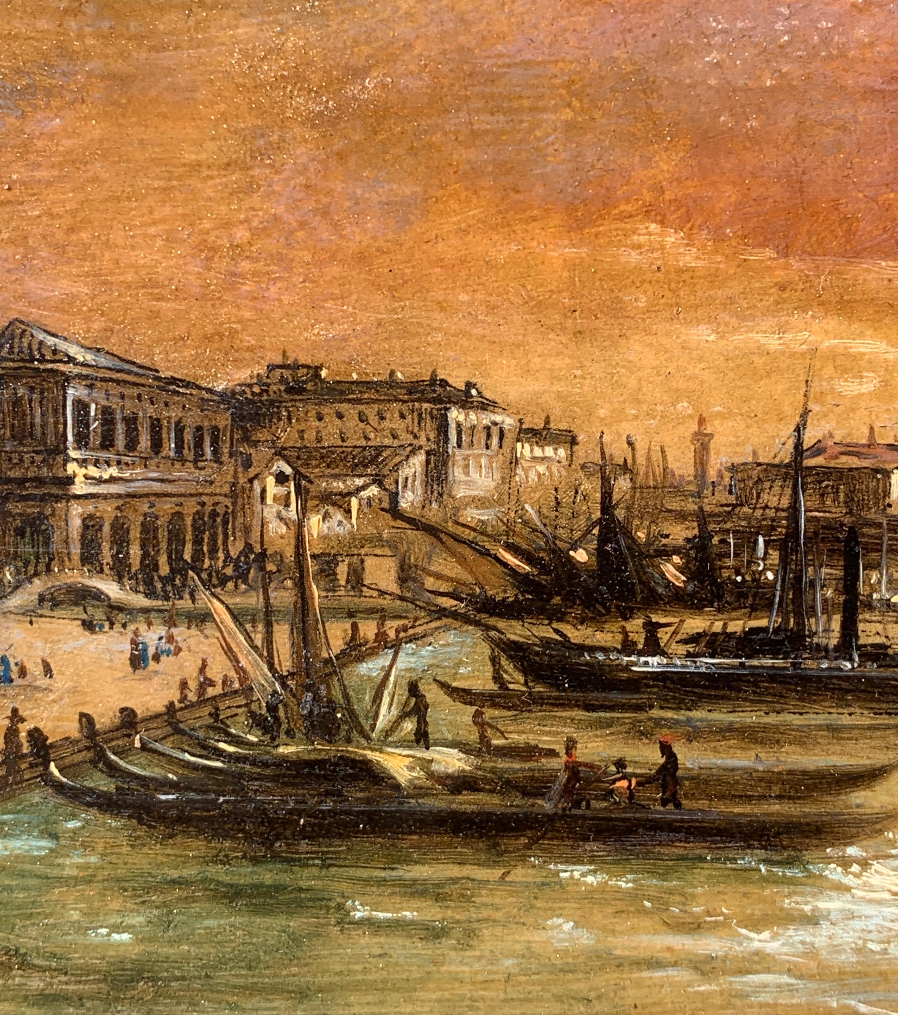 Venezianischer Vedutist - 19. Jahrhundert Landschaftsmalerei - Blick auf den Dogenpalast von Venedig im Angebot 5